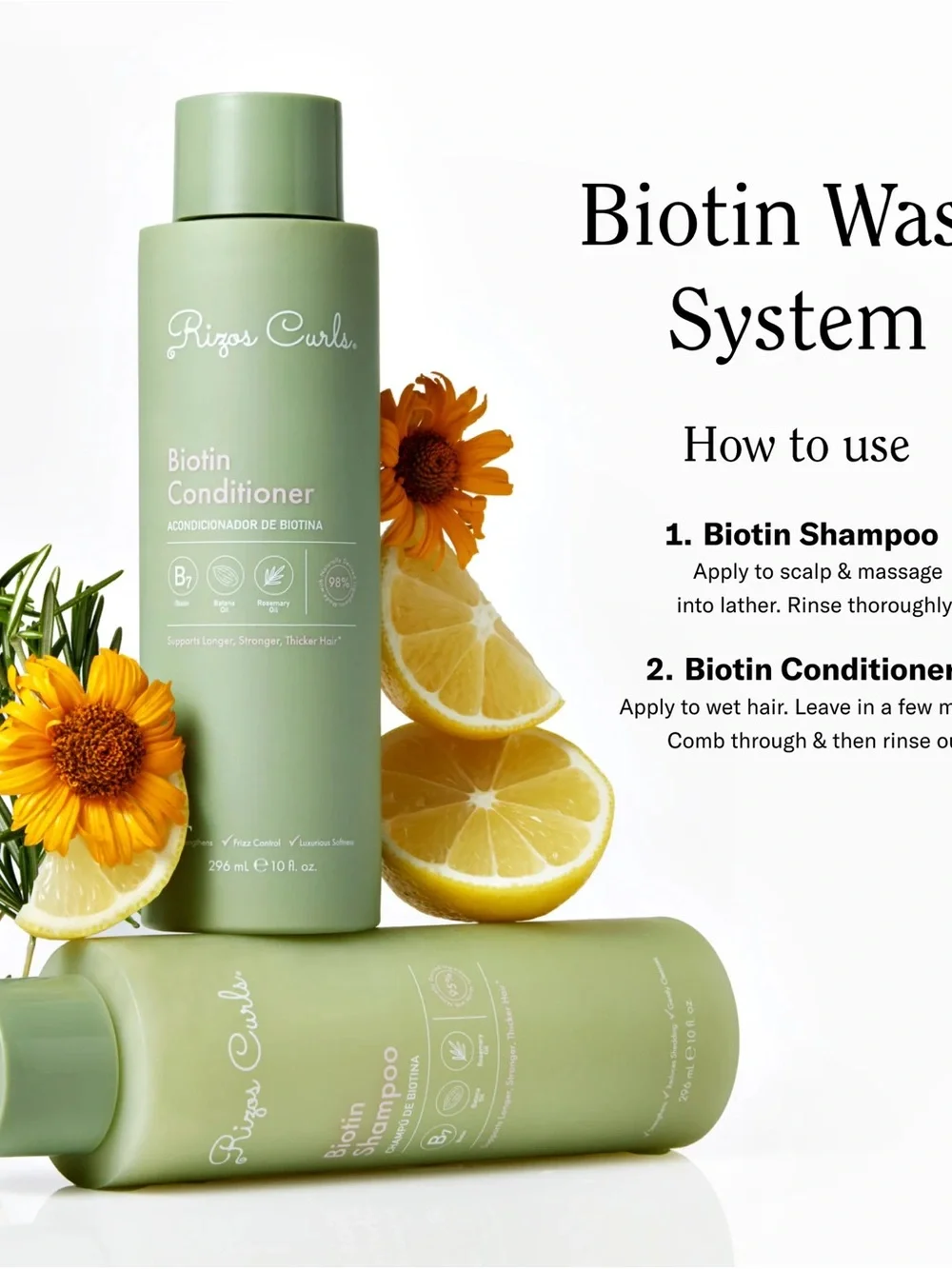 Rizos Curls Biotin Shampoo and Conditioner